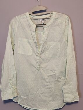 Old Navy Mint Green Dot-Textured Henley Top